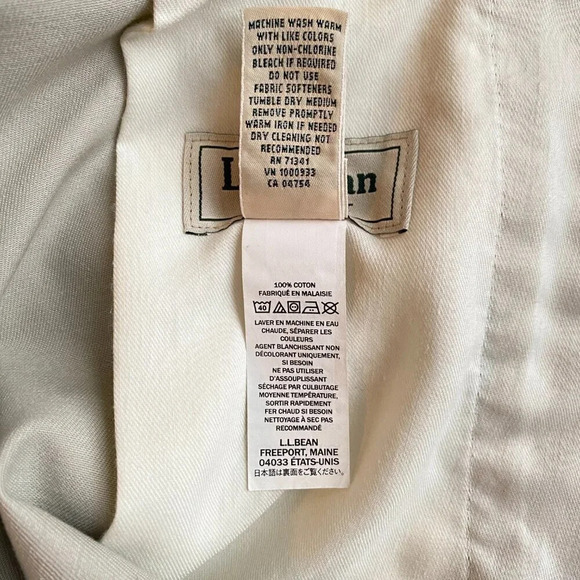 L.L. Bean Mens Size 40 8" Natural Fit Wrinkle-Free Flat Front Ivory Chino Shorts - Picture 16 of 16